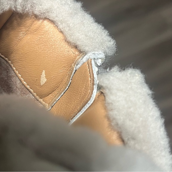 Aquatalia 7.5M Ankle Boots White Leather Shearling Lace Up Weatherproof Italy - Picture 9 of 9